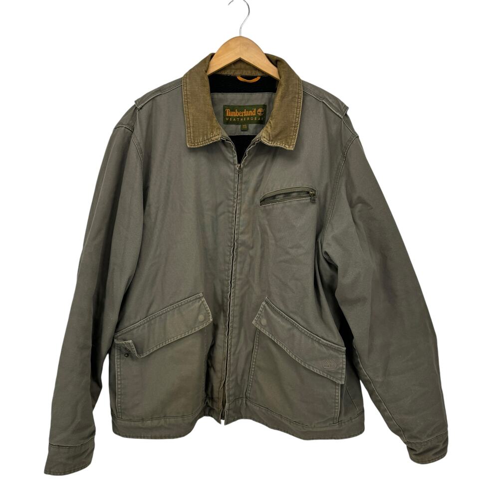 Timberland Weathergear Men's Vintage Jacket XXL Chore Coat Work Grey Distressed